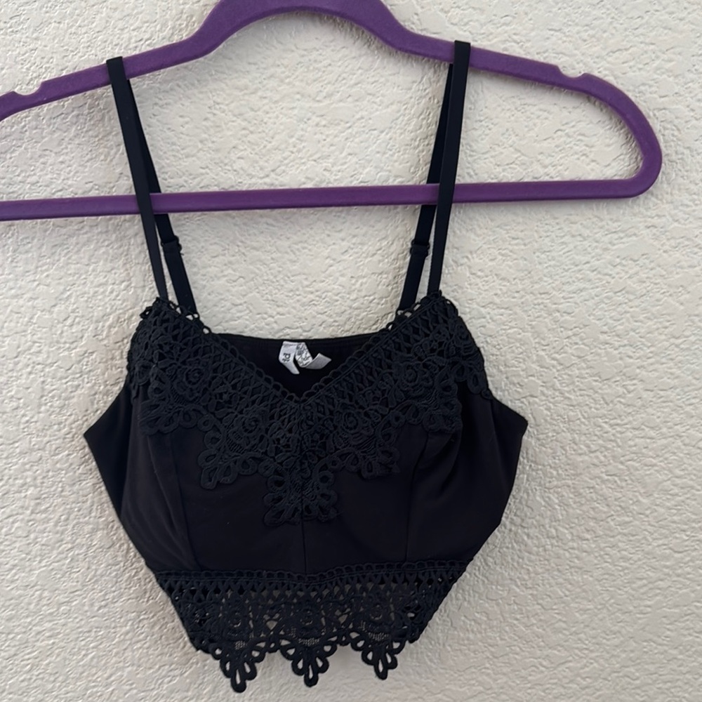 Mudd Black Lace Detail Cami